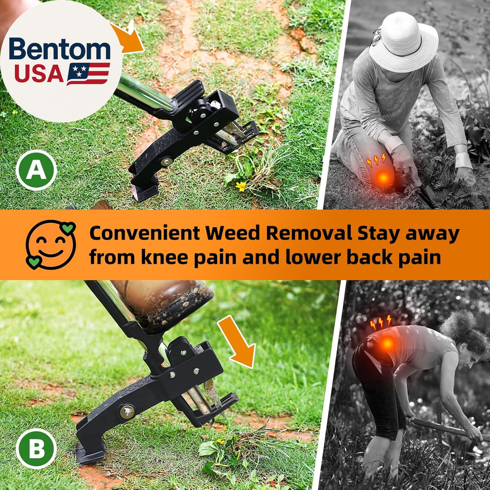 Weed Puller Tool, Heavy Duty Stand up Weed Puller with 39.3" Long Handle & Tough