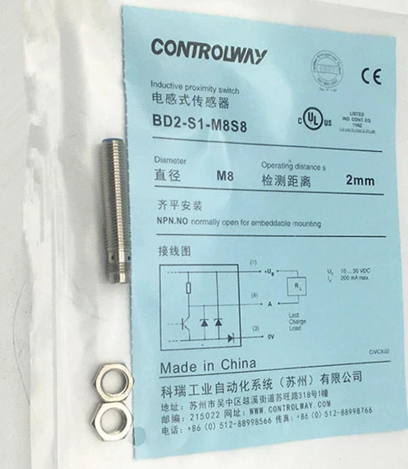 1PC NEW FOR CONTROLWAY BD2-S1-M8S8 Proximity switch sensor replacement