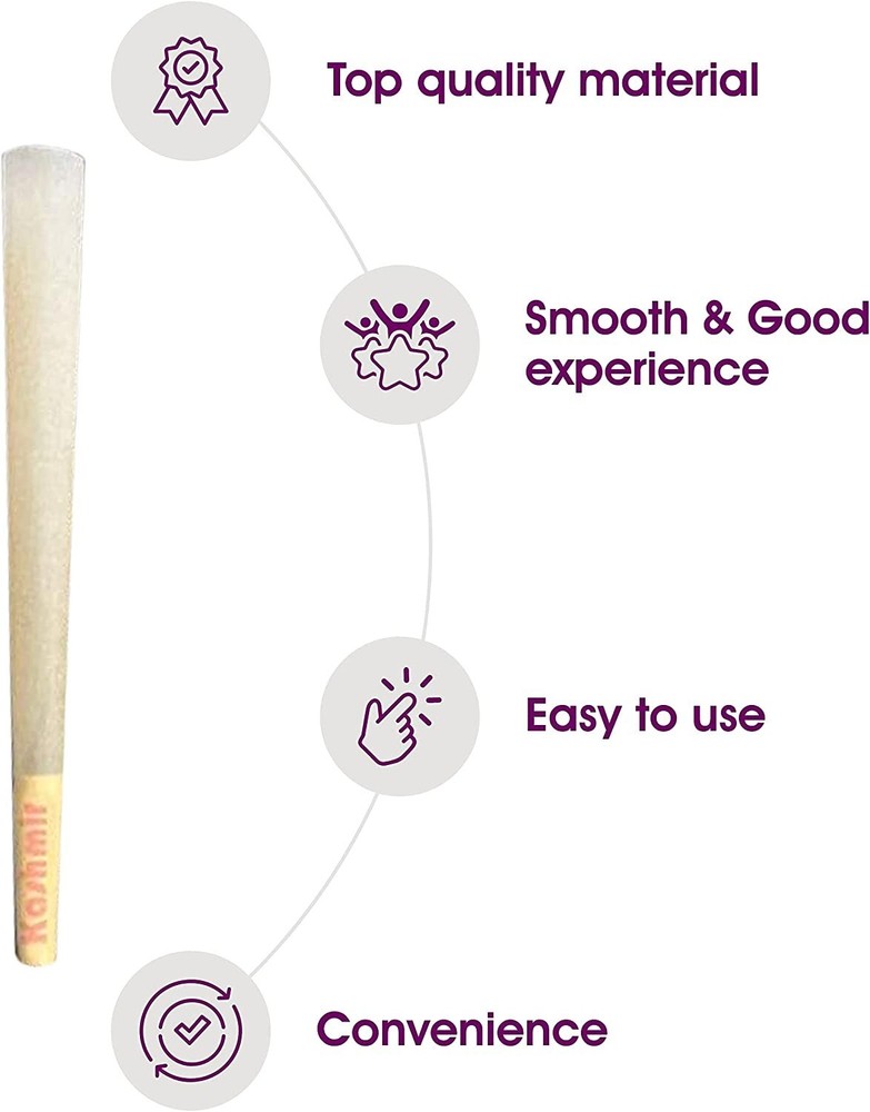 Kashmir Pre Rolled Cones Natural Rolling Papers King Size with Tips 200 Count