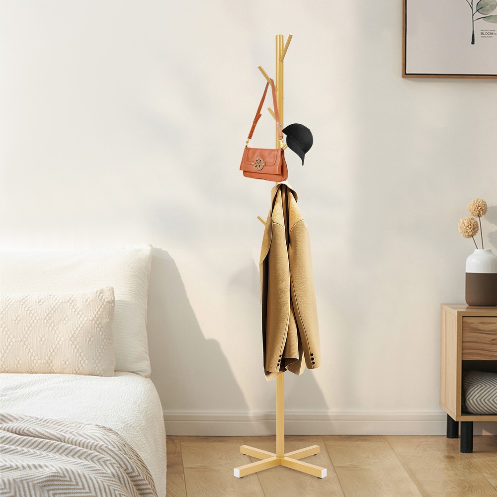 Coat Rack Stand Freestanding Coat Rack With 7 Hooks Tree-shaped Bedroom Rack