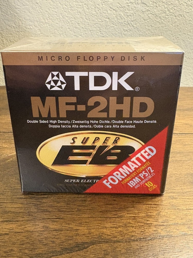 TDK MF-2HD Micro Floppy Disk 1 Complete Box Sealed and 1 Box Open with 3 Singles