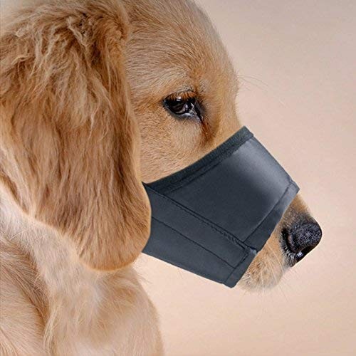 Nylon Dog Muzzle - Adjustable Quick Fit pet Muzzle Prevent from Biting Black