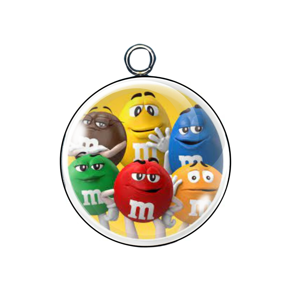 M & M Glass Cabochon Charms