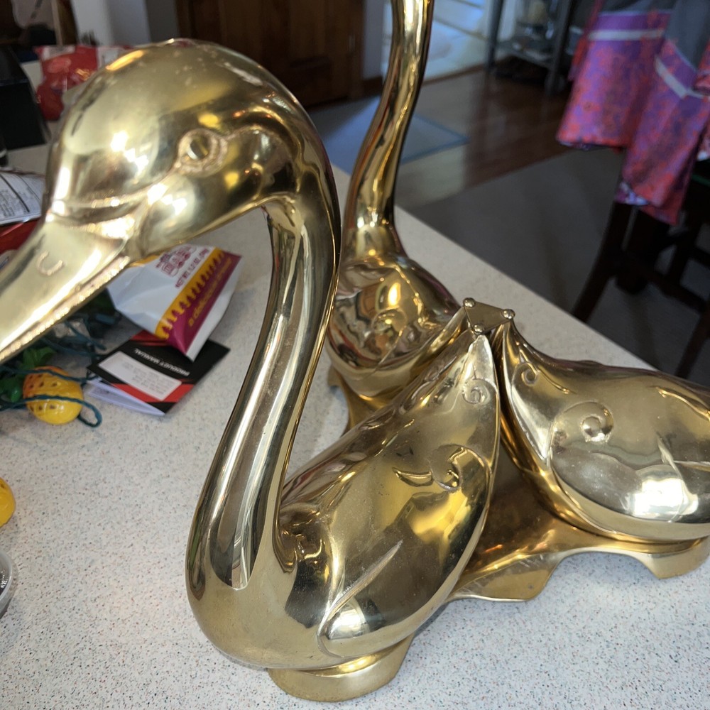 Brass Vintage Swan/ Goose/duck Coffee Table/ Side Table