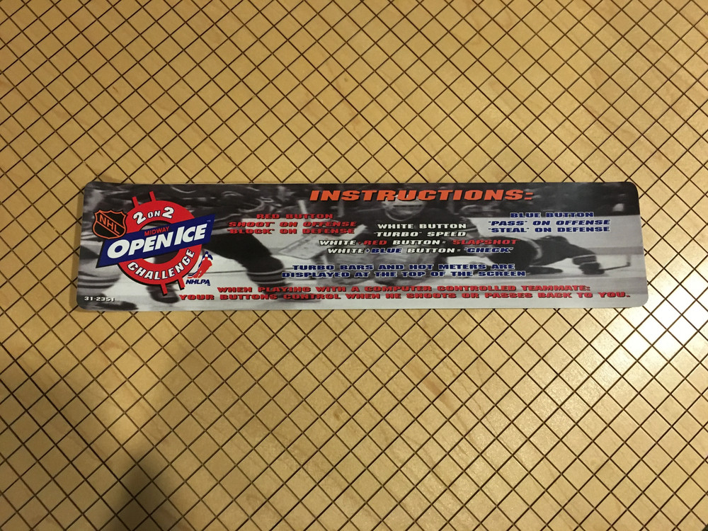 NHL Open Ice Instruction Card