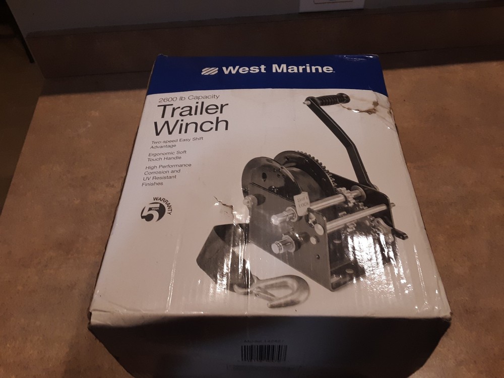 West Marine 2600 Pound Two Speed Trailer Winch with Strap