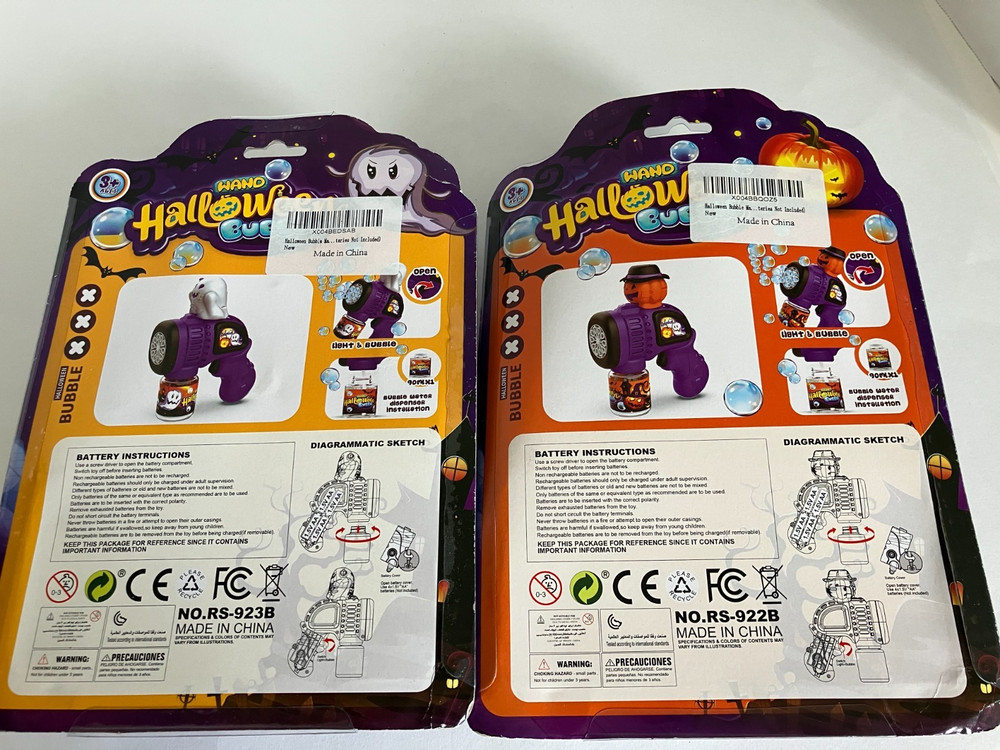 2 Pack Halloween Bubble Guns for Kids- Pumpkin & Ghost Bubble Machine