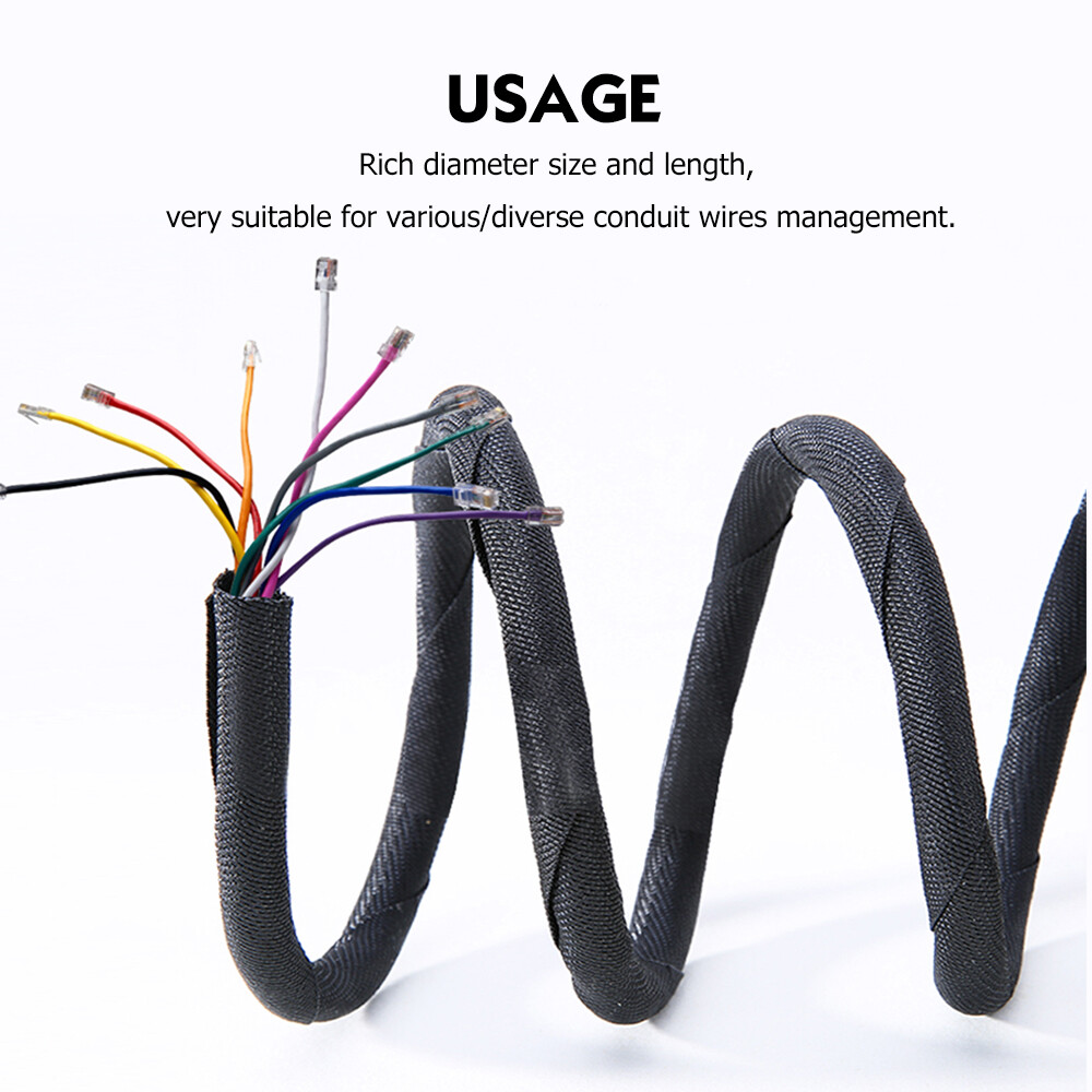Wire Loom Braided Split Sleeving Insulation Auto Wire Protector tubing Lot