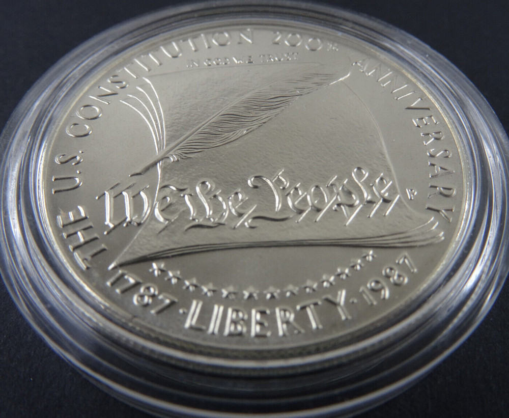 1987-P Constitution Unc Silver Dollar US Mint Commemorative $1 BU Capsule
