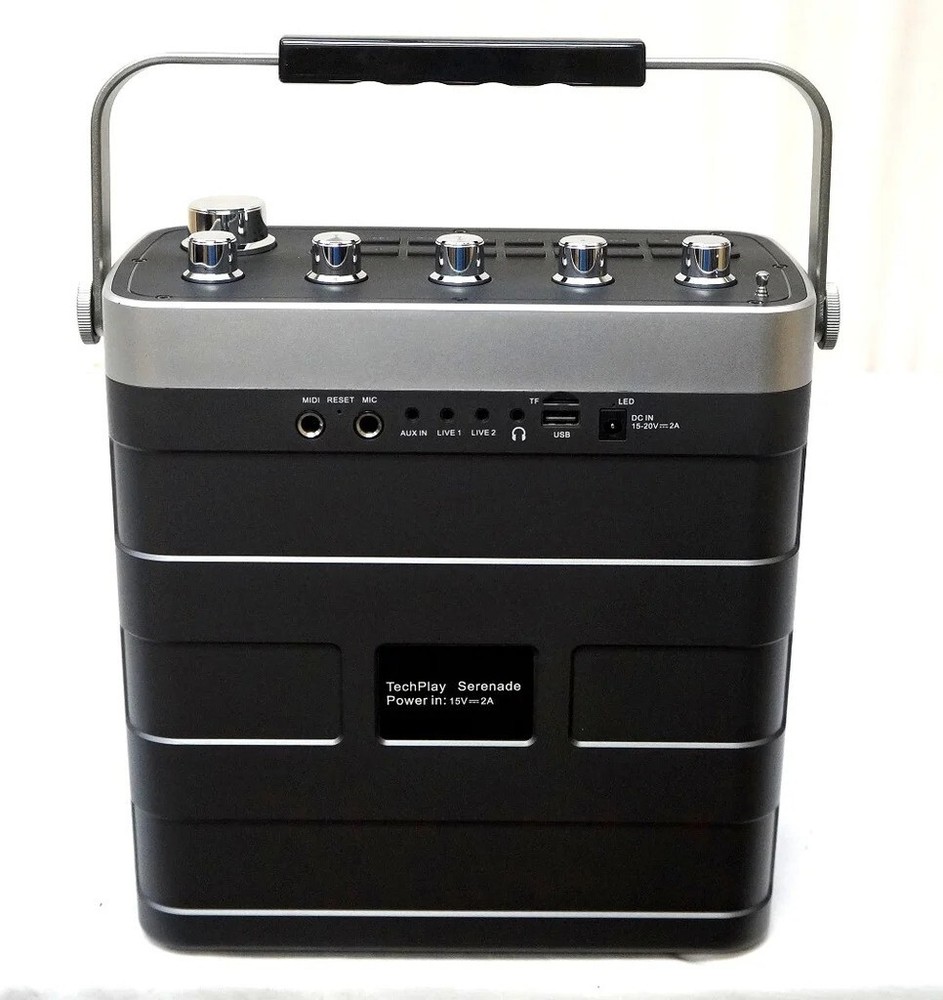 TECHPLAY PORTABLE KARAOKE SYSTEM WIRELESS MICROPHONE BLUETOOTH REMOTE CONTROL