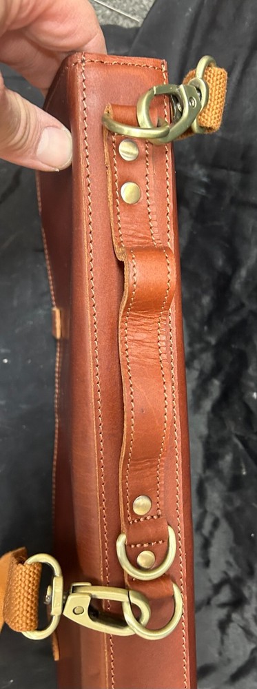 AHEAD TAN LEATHER DRUM STICK CASE (WITH DRUM KEY HOLDER)