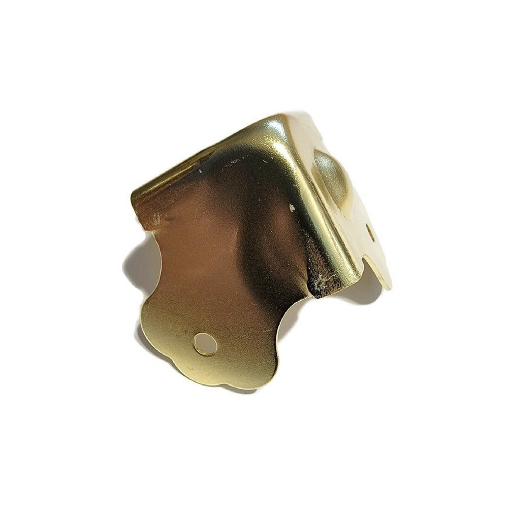 Large Trunk Corner Brass Plated with Dimple - Box Corner - Case Corner