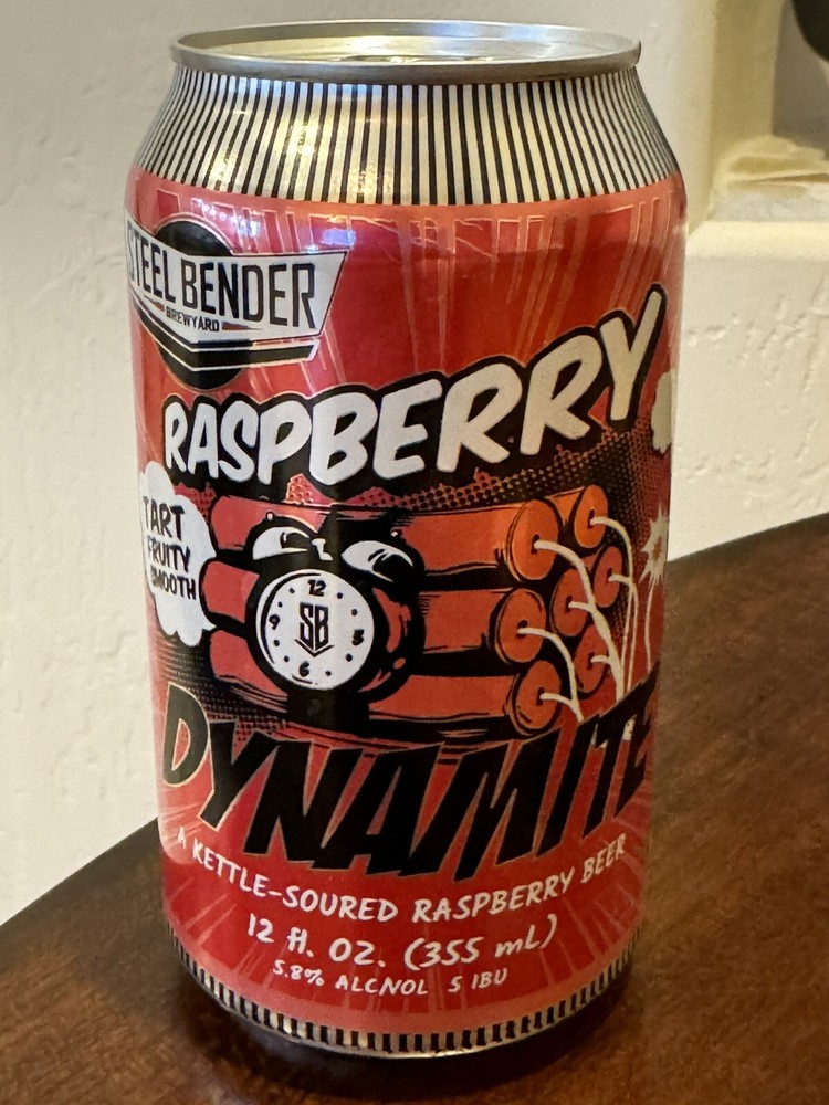 Steel Bender Raspberry Dynamite - New Mexico - Empty Beer Can Bottom Opened