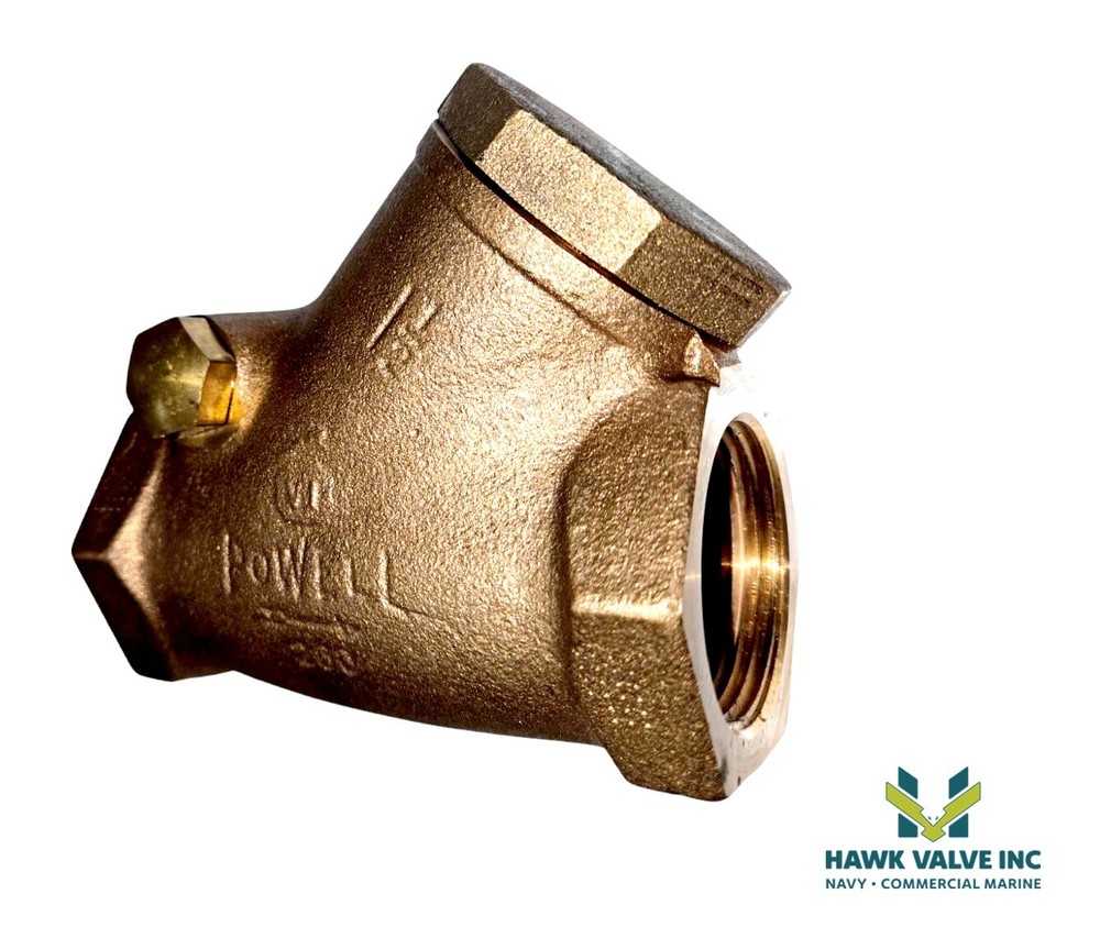 1-1/2" BRONZE 200 THREADED Y-PATTERN SWING CHECK VALVE - POWELL FIG.560