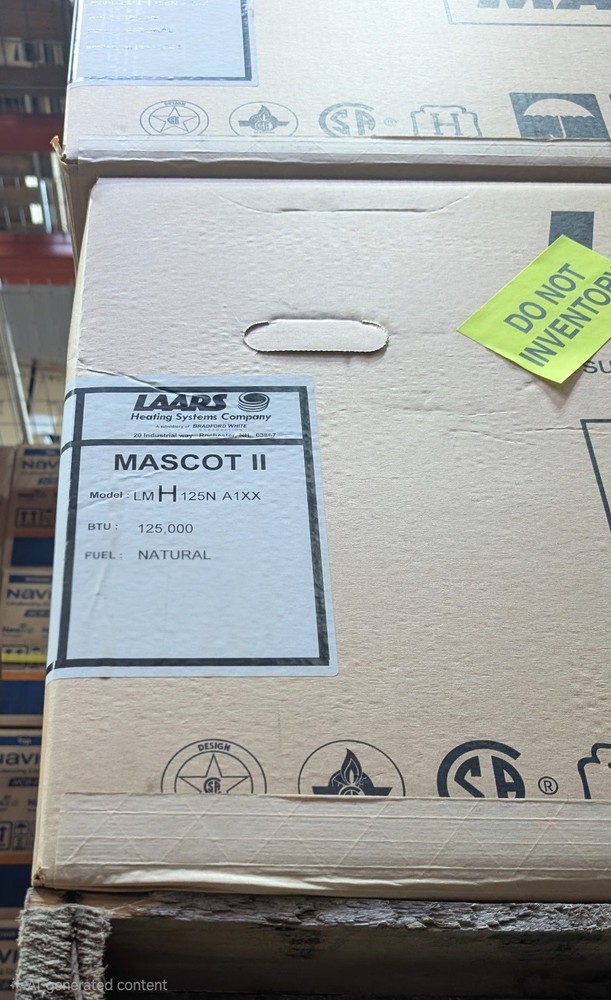 LAARS MASCOT II LMH125NA1XX NAT. GAS HEAT ONLY BOILER, 125,000 BTU, LWCO 95%