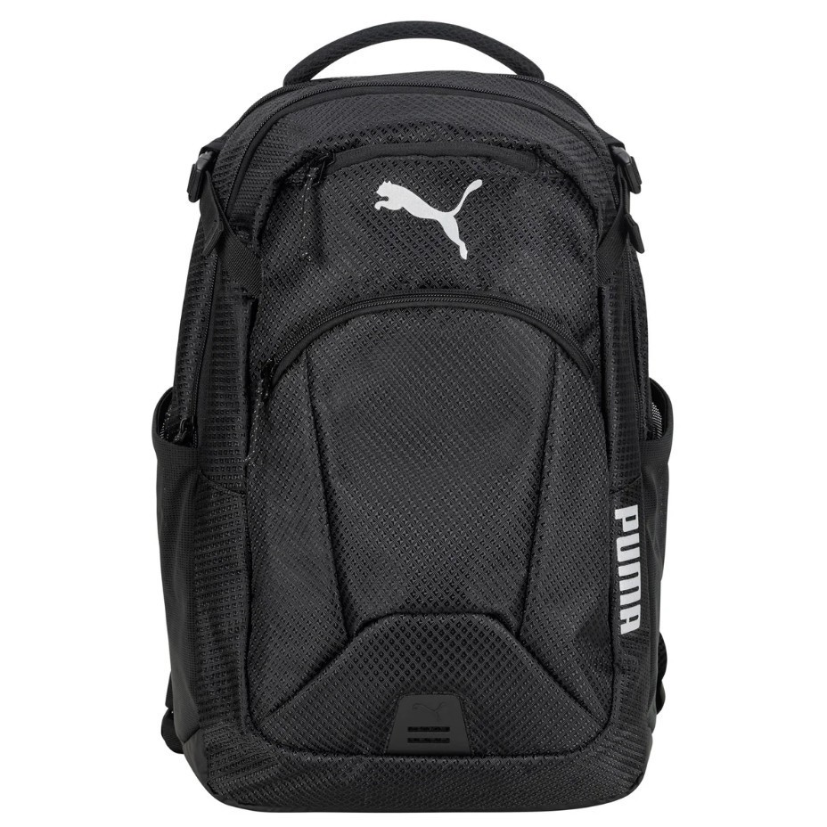 Puma Backpack Challenger 2 Black Pockets Reflective Compression Straps School