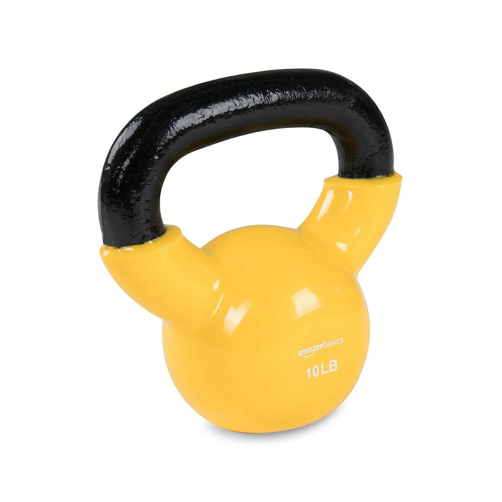 Amazon Basics Vinyl Coated Cast Iron Kettlebell Weight 10lb