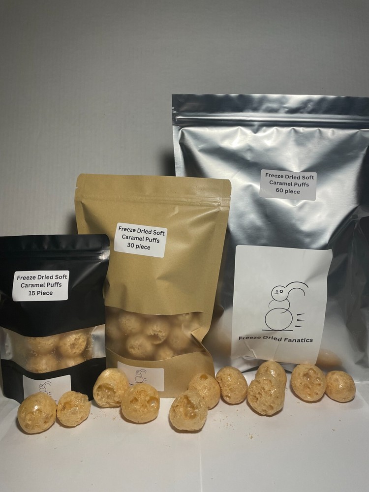 Freeze Dried  Soft Caramel Candy Puffs *Pick Size*  Bulk