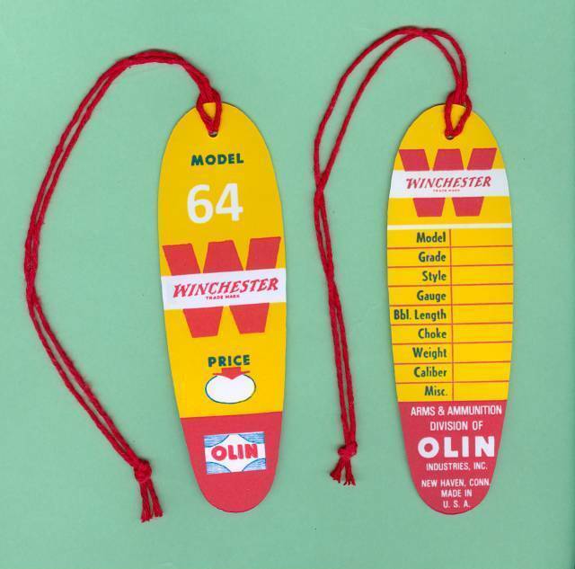Winchester Model 64 Pre-64 Hang Tag Reproduction