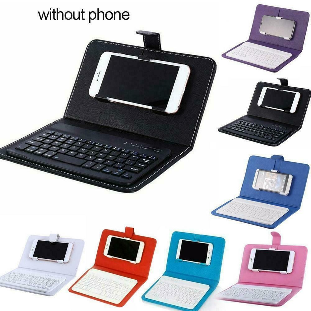 Wireless Bluetooth Keyboard Case Stand Cover For iPhone/Android Phone Leather US