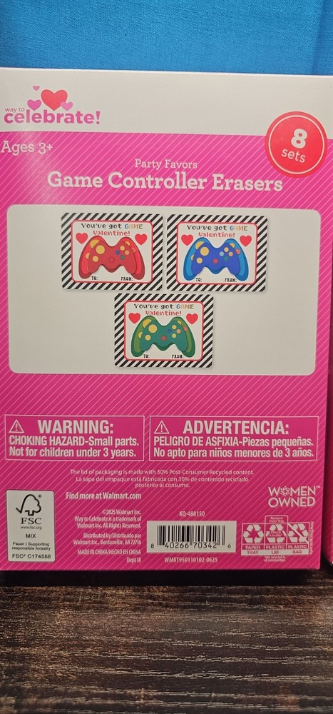 Game Controller Erasers Pack Of 8 2 Packs