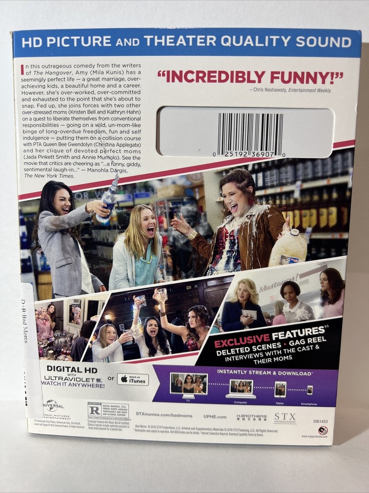 Bad Moms (Blu-ray + DVD, 2016) - Open Item