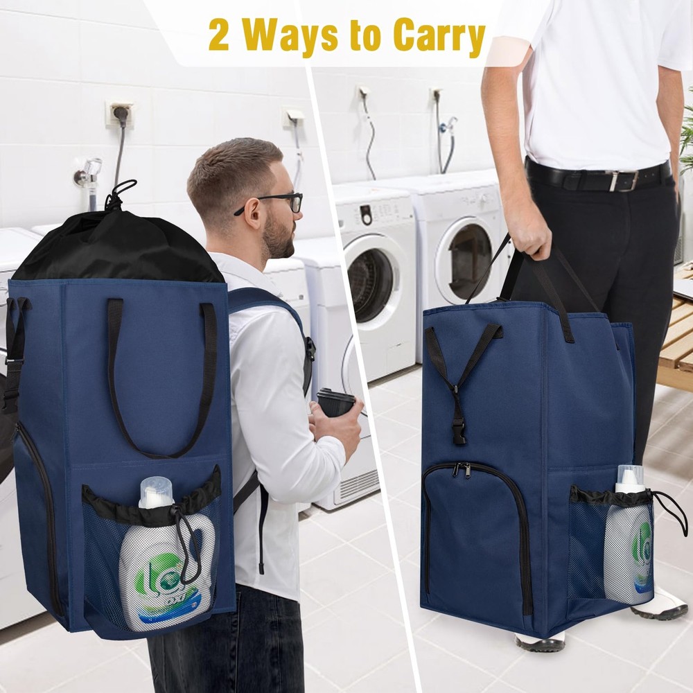 110L Backpack Laundry Bag, Laundry Backpack Heavy Duty with Shoulder Straps, ...