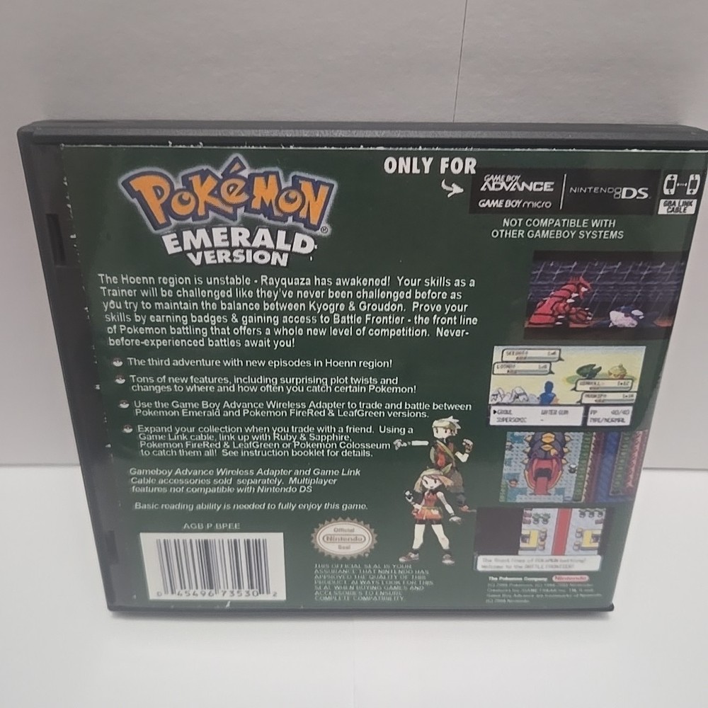 Replacement Case For Pokemon Emerald Version Nintendo GBA