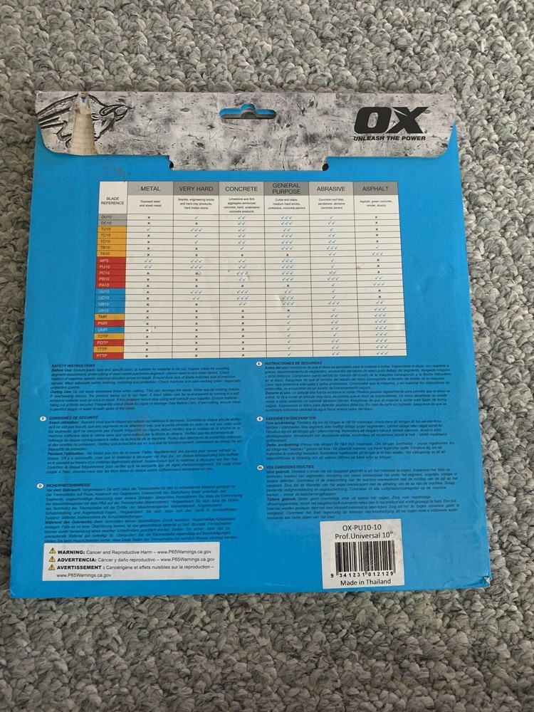 NEW OX Tools 10”Universal Superfast Diamond Blade |