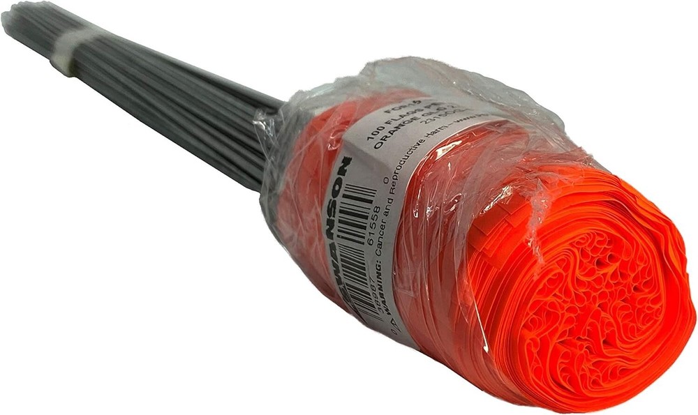 Durable 100-Pack Orange Marking Flags for Landscaping and Construction Projects