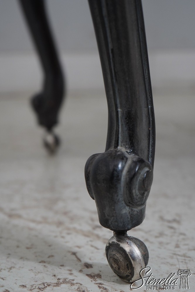 L66603: French Ebonized Marble Top Rolling Bar Cart Server
