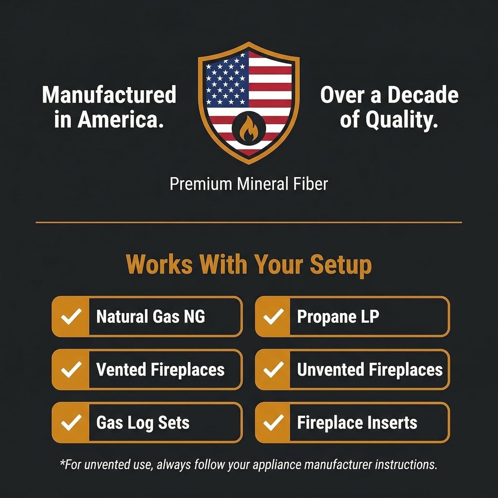 Transform Your Gas Fireplace with 6 oz Rock Wool Glowing Embers Effect
