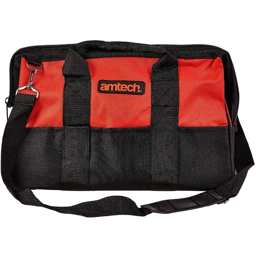 Amtech Tool Storage Bag Holdall 22 Pockets Contractors Hard Base Carry Case