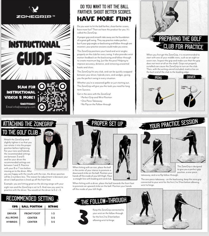 ZoneGrip - golf training aids swing Grip Aid -