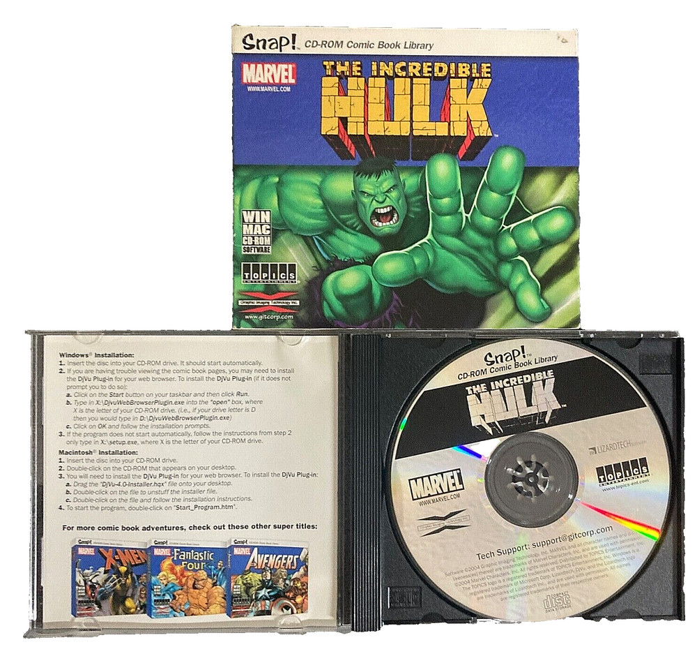 Incredible Hulk Digital Comics (10 issues) by Snap! CD-Rom, Topics Ent (2004)