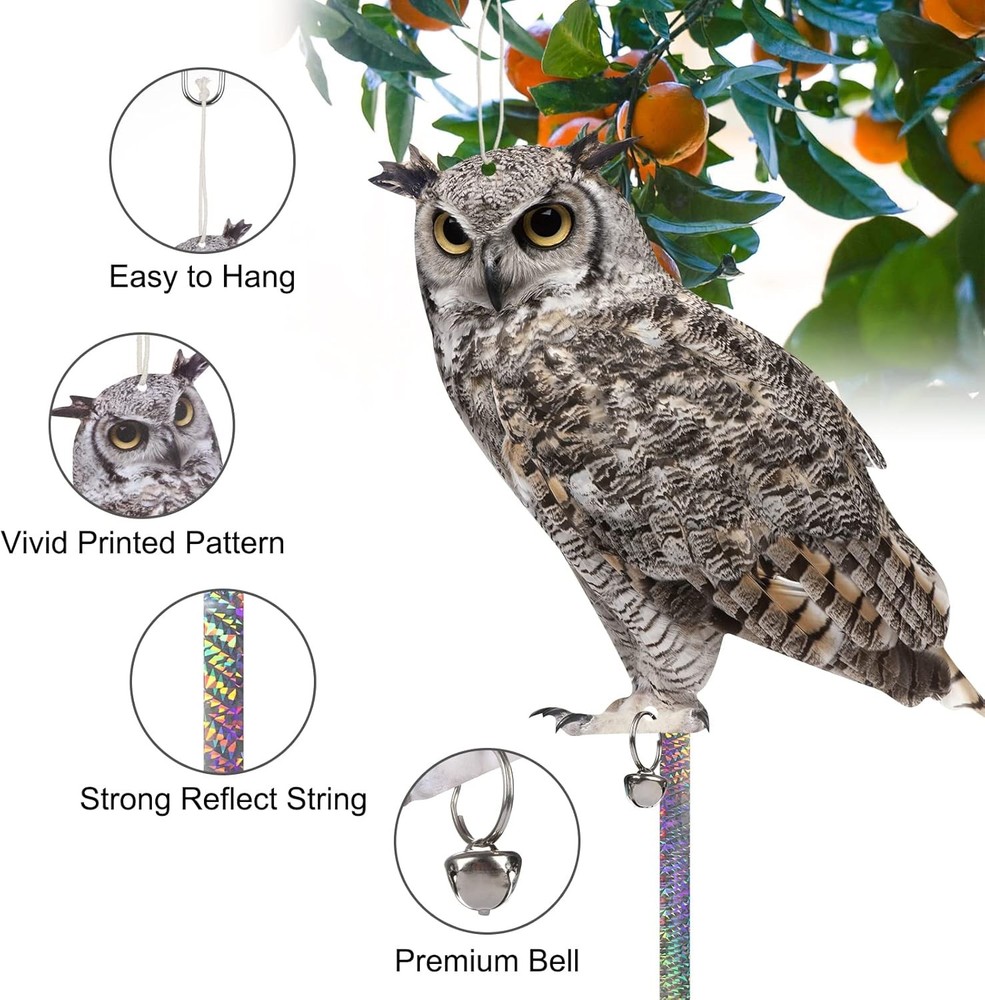 Hanging Owl Scare Device for Garden