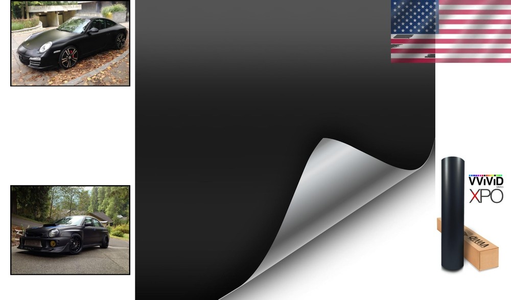 Matte Black Adhesive Vinyl 1ft x 5ft for Wrapping & Customizing Vehicles