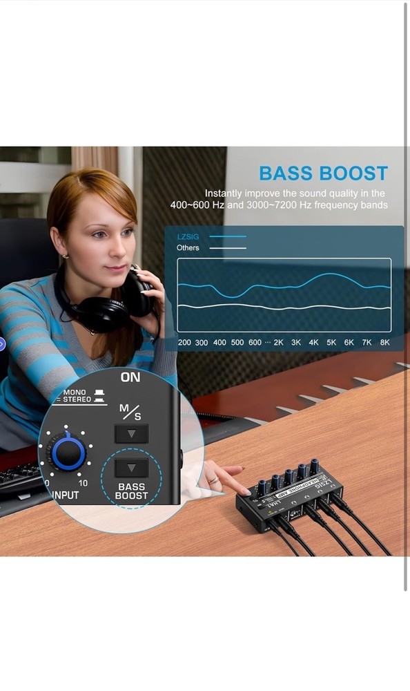 LZSIG Micro Guitar Headphone Amp Rechargeable Multi Effects Mini Amplifier