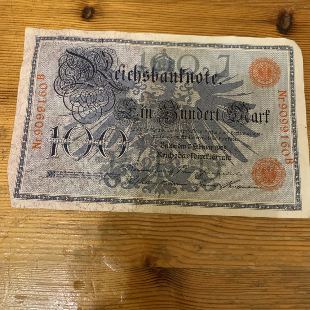 Germany Banknotes. 100Mark. Dated 1908. Reichsbanknote.