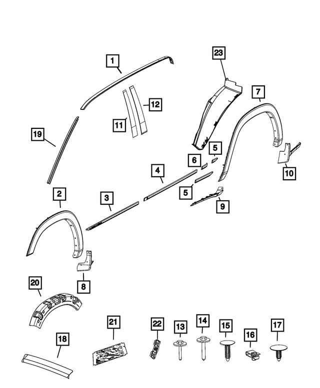 Genuine Mopar Box Side Spat Right 68362316AD