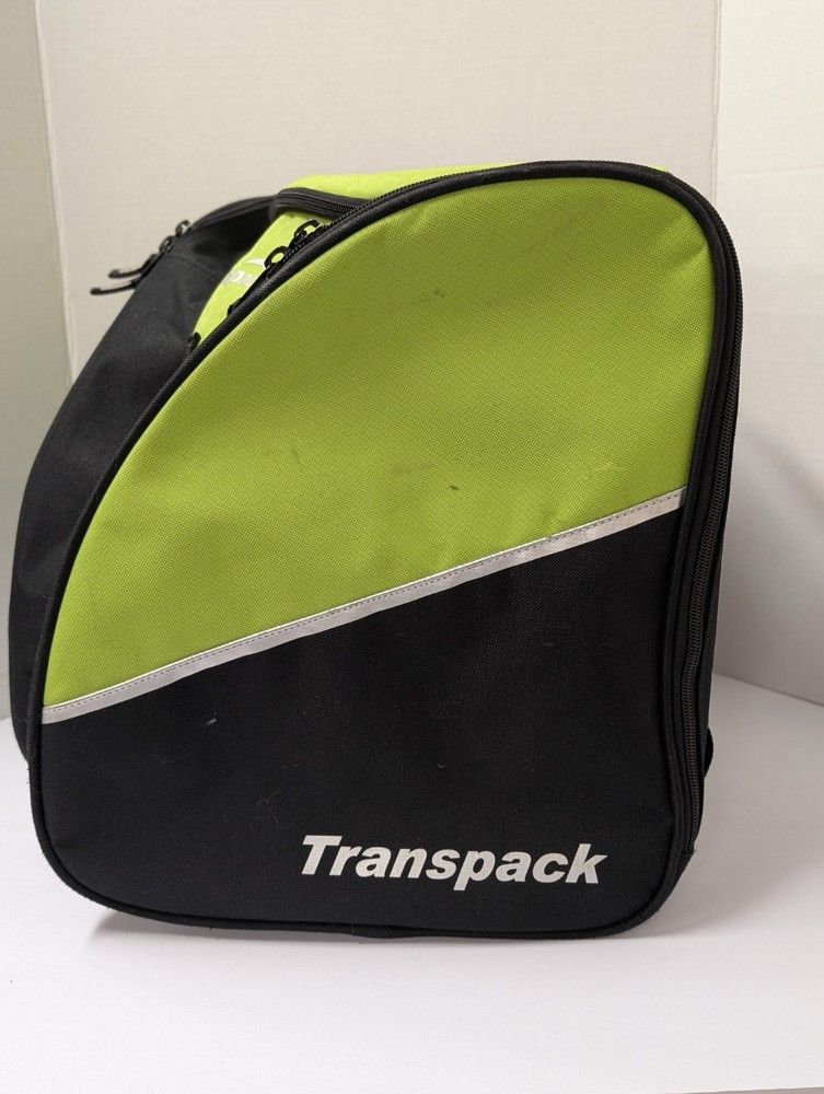 Transpack Ski Boot Bag Snowboard Backpack Black Lime Green Vented Divided