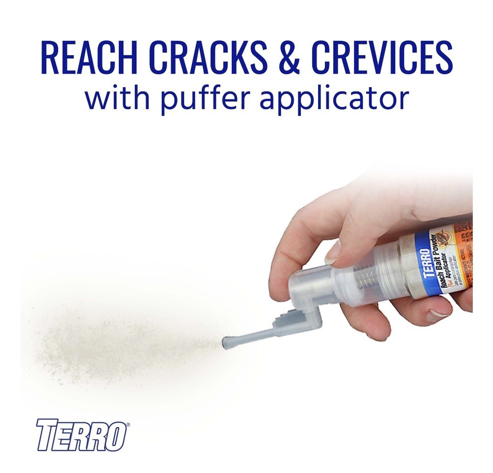 TERRO Roach Bait Powder + Applicator Kills Cockroach Ants Earwigs Silverfish