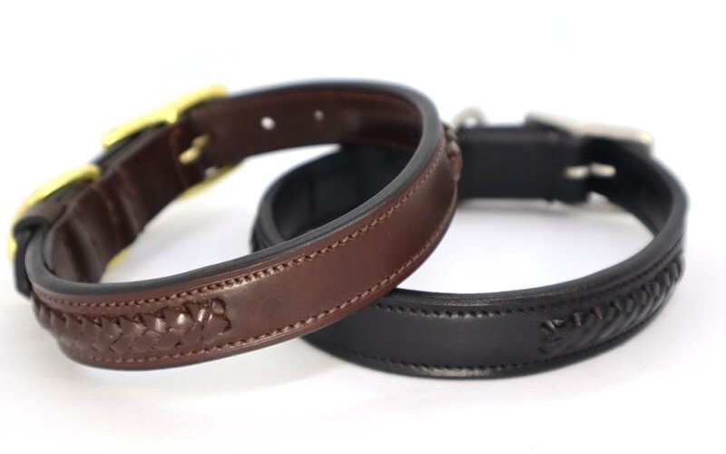 KL Select Braided Leather Dog Collar