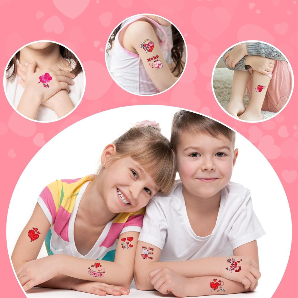 Partywind 204 Glitter Styles Valentine's Day Kids Temporary Multi-colored