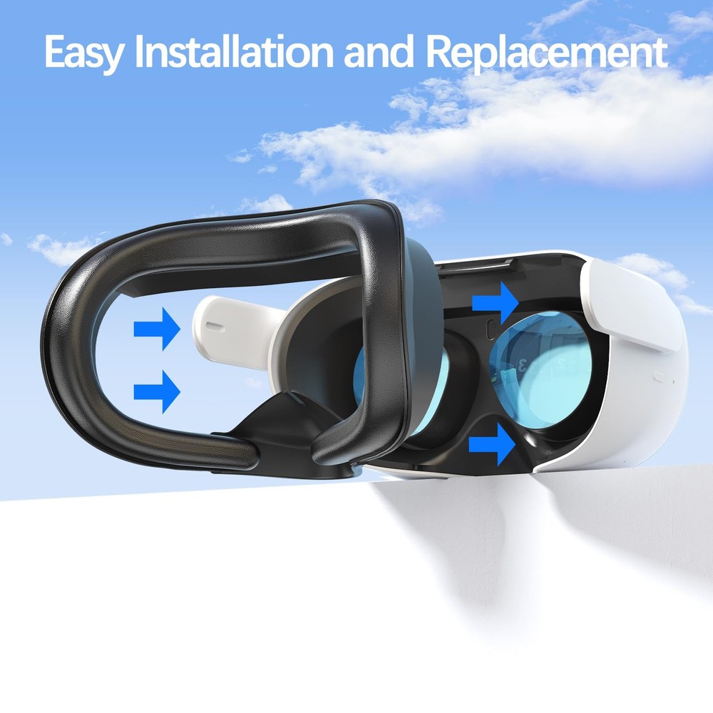 Face Cushion Pad for Meta Quest 2 VR Facial Interface Replacement PU Leather ...