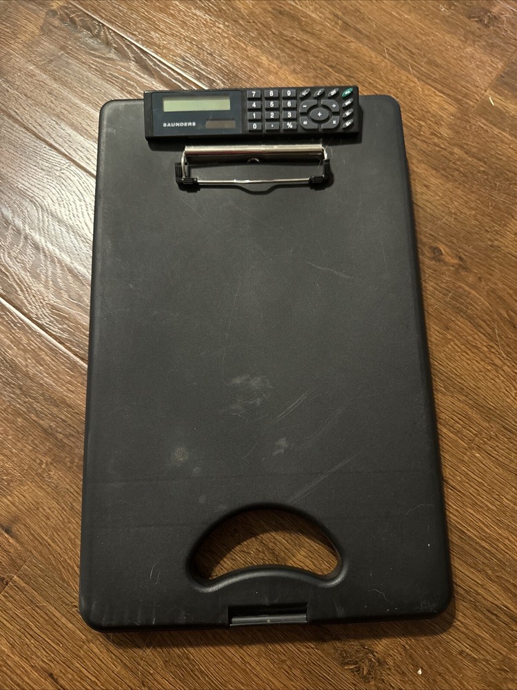 Saunders Plastic Calculator Clipboard 1", Black