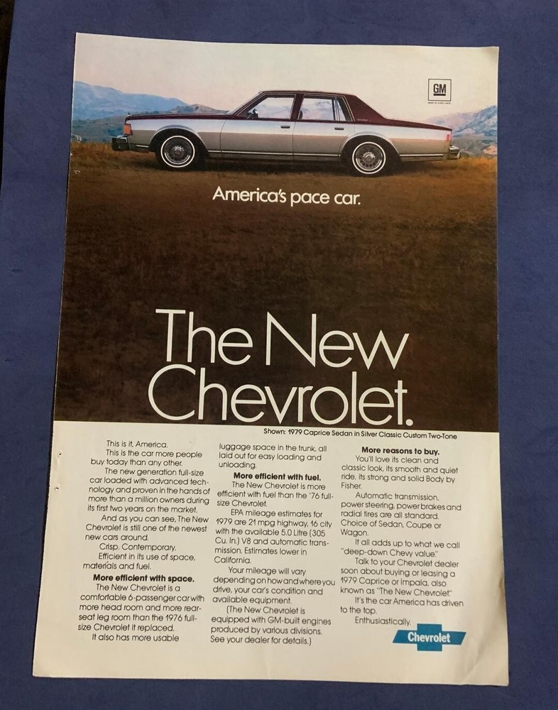 Vintage 1979 Chevrolet Caprice car ad