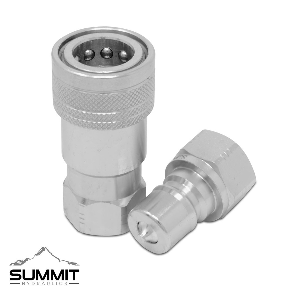 3/8″ ISO 7241-B Quick Disconnect Hydraulic Coupler Set, 1/2″ SAE Thread
