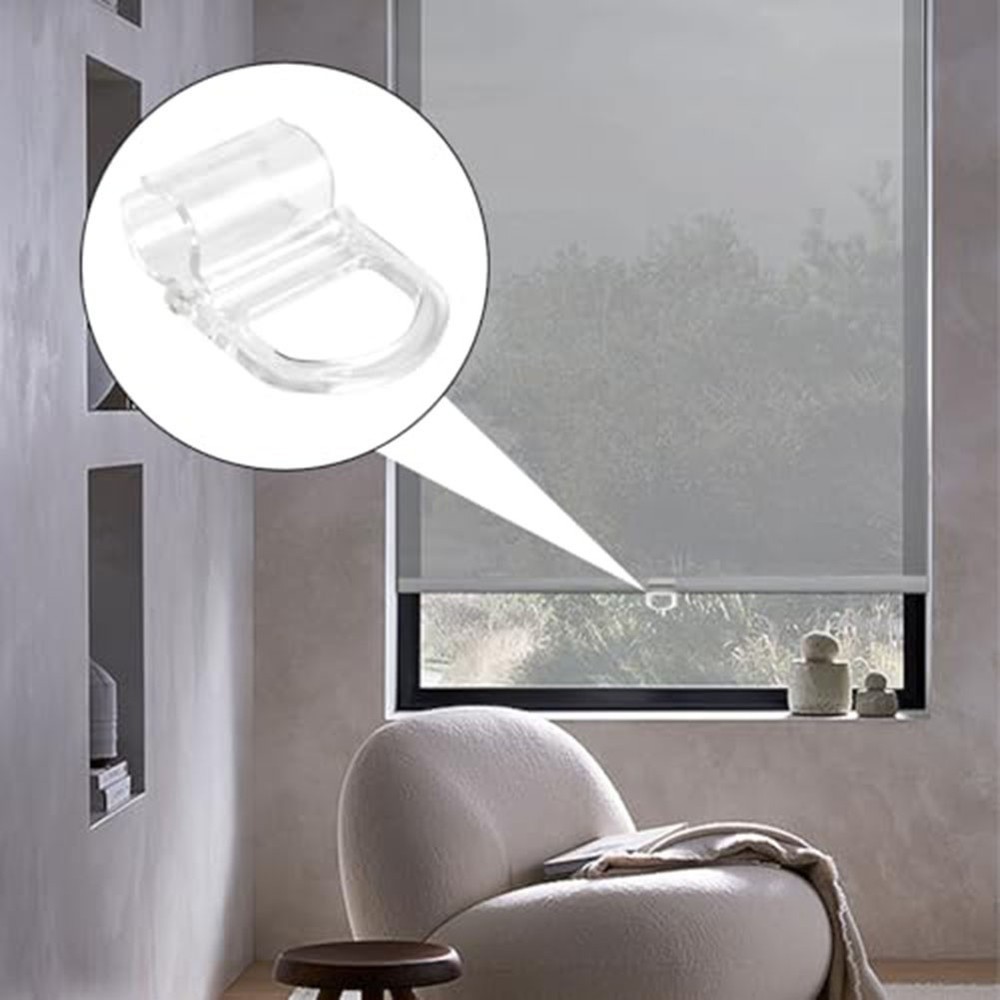 Practical and Stylish Roller Shade Pull Down Clips Transparent Set of 12