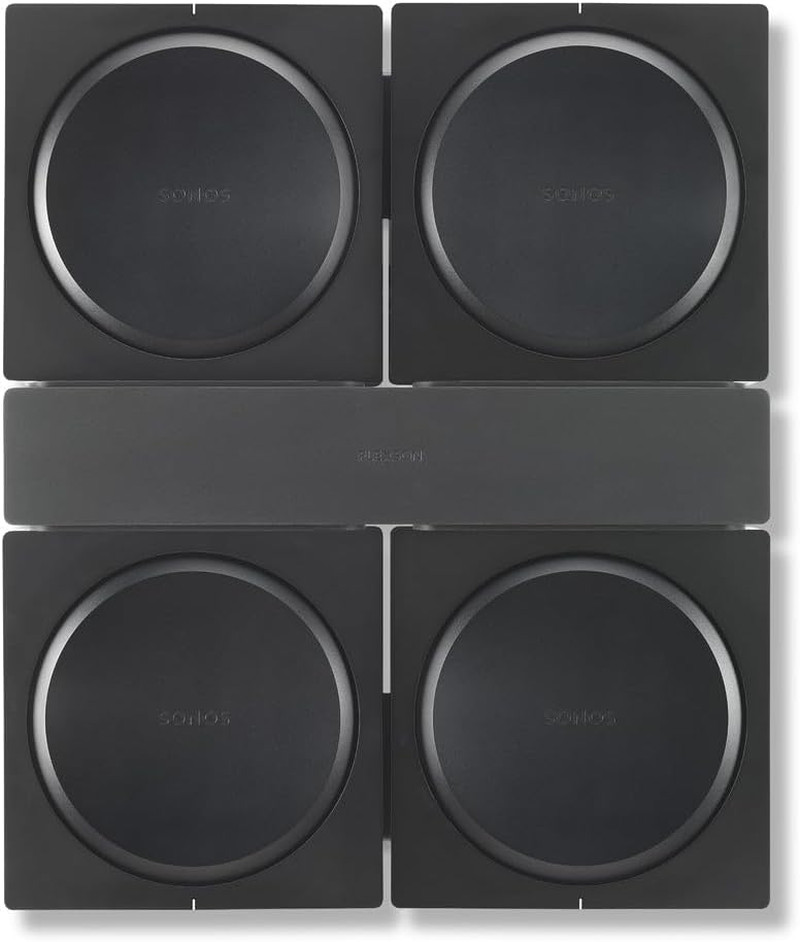 Flexson Wall Mount for 4 SONOS AMPS (Black)